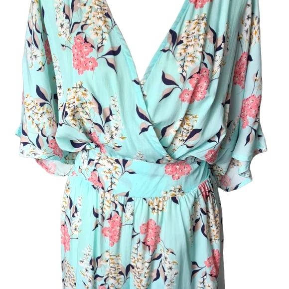 Zen Garden Size L Boho Floral Pastel Blur & Pink Summer Playsuit - Picture 3 of 11